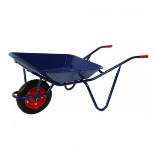 多用途高耐荷重一輪車 耐荷重100kg 水積載43L/砂76.5L 大型13インチエアタイヤ ガーデニング・業務向け