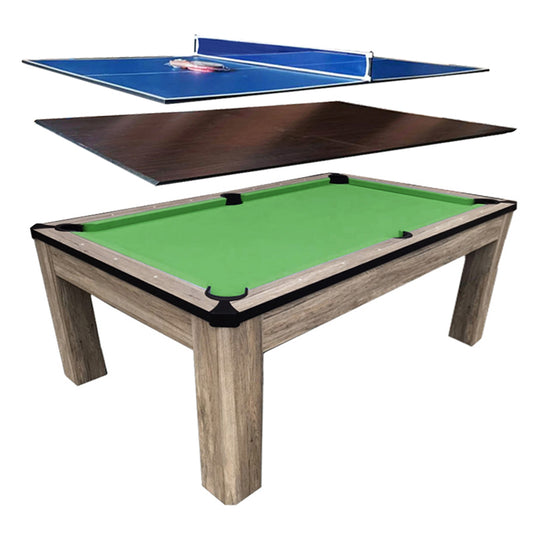 JBS 家庭用 7フィート Rustic 3in1木目 ビリヤードプールテーブル テーブルトップ/卓球台付き