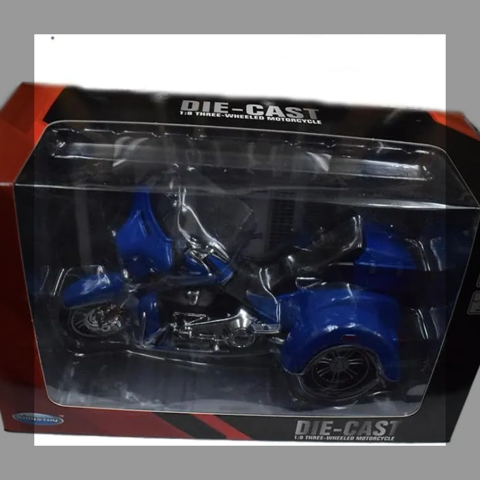 DIECAST モーターバイク Motorcycle ダイキャスト 青 ミニカー プルバック機能付き 完成品 モデルカー 箱入り おもちゃ ライトアップ サウンド
