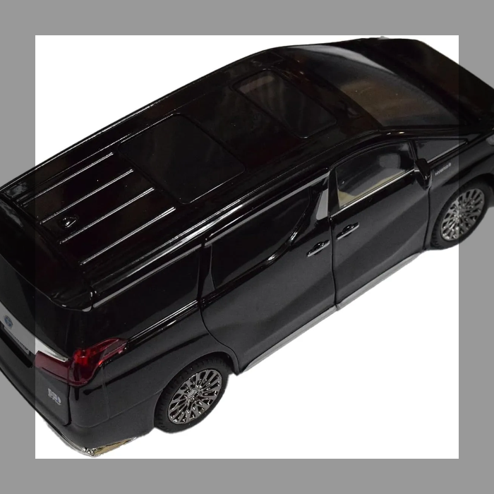 TOYOTA Alphard アルファード 1/24スケール 黒 DIECAST ダイキャスト ミニカー プルバック機能付き 完成品 モデルカー トヨタ 箱入り おもちゃ ライトアップ サウンド
