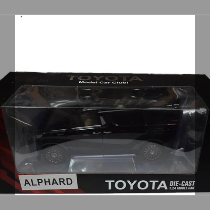 TOYOTA Alphard アルファード 1/24スケール 黒 DIECAST ダイキャスト ミニカー プルバック機能付き 完成品 モデルカー トヨタ 箱入り おもちゃ ライトアップ サウンド