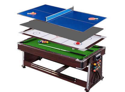 JBS 業務用 家庭用 7フィート 4in1 マルチビリヤードテーブル Bison/バイソン ブラウン